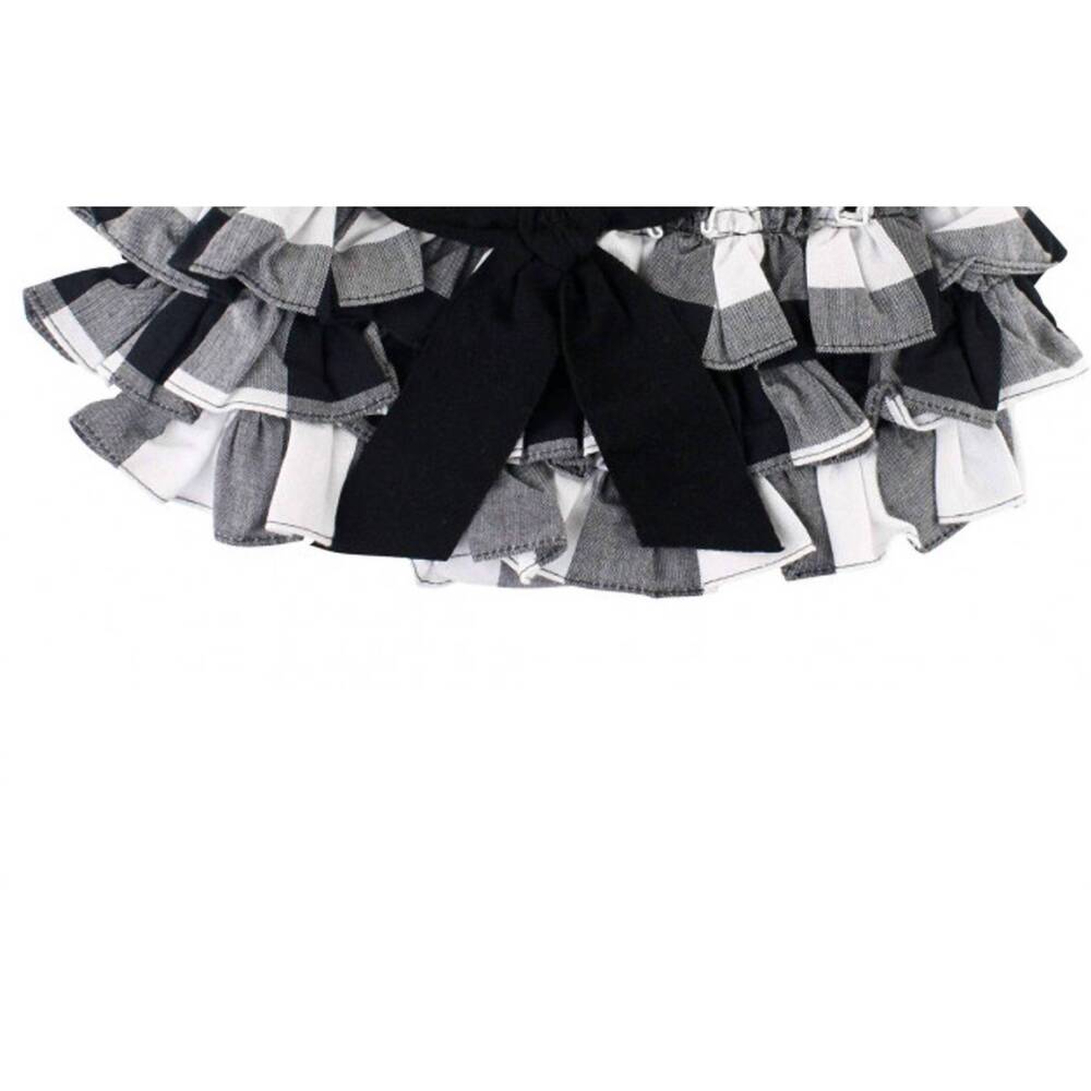 NEW RUFFLEBUTTS baby girls plaid diaper cover in black/white